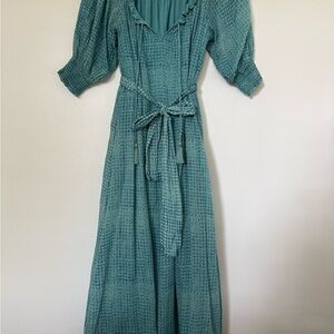 Chic Long Sleeve Teal Dress